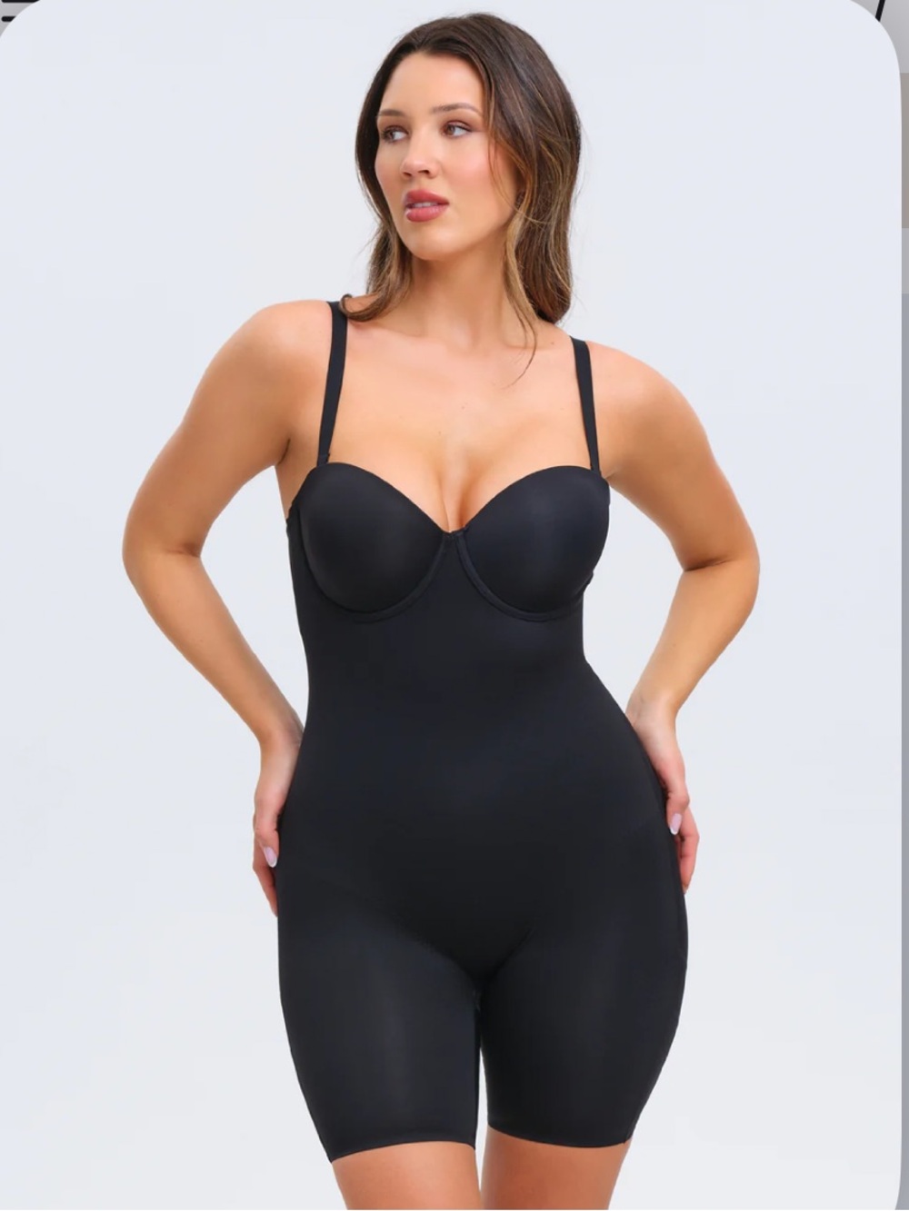 NEW SHE’S WAISTED SLIMMING Black Shaping Bodysuit with Built-In Bra SHAPEWEAR M